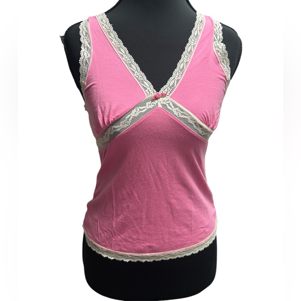 Vintage Y2K Banana Republic Coquette Pink Lace Cami